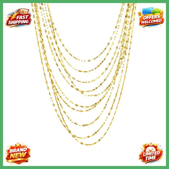 Multi-Strand Chain Necklace Elegant Minimal Chic Layered Lumachina Gold-Plated